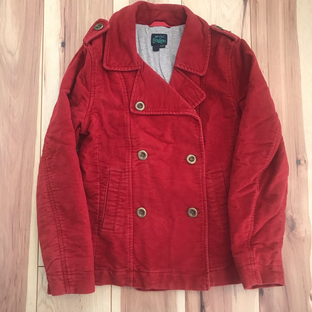 Mini boden red pea coat